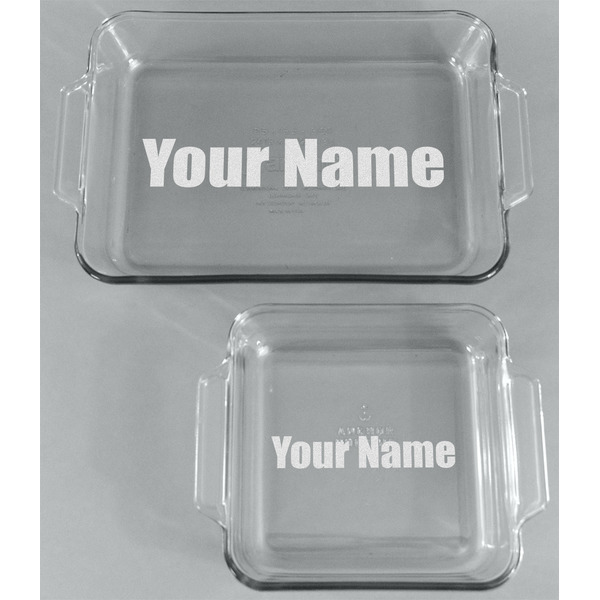 Block Name Glass Baking Dish Set - FRONT