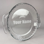 Block Name Glass Pie Dish - 9.5in Round (Personalized)