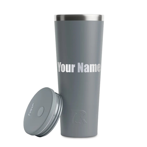 Block Name Grey RTIC Everyday Tumbler - 28 oz. - Lid Off