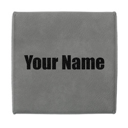 Block Name Jewelry Gift Box - Engraved Leather Lid (Personalized)