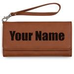 Block Name Ladies Leatherette Wallet - Laser Engraved - Rawhide (Personalized)