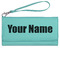 Block Name Ladies Wallet - Leather - Teal - Front View