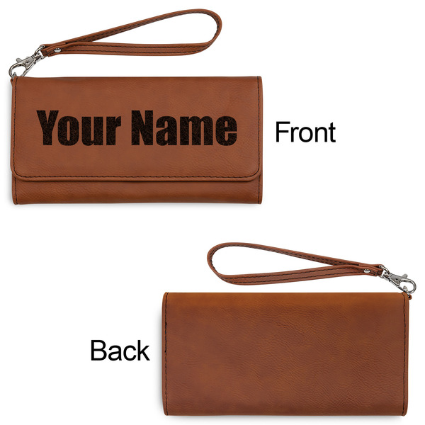 Block Name Ladies Wallets - Faux Leather - Rawhide - Front & Back View