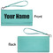 Block Name Ladies Wallets - Faux Leather - Teal - Front & Back View