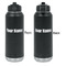 Block Name Laser Engraved Water Bottles - Front & Back Engraving - Front & Back View