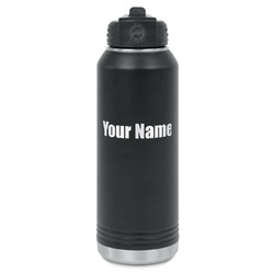 Block Name Water Bottle - Laser Engraved - Front (Personalized)