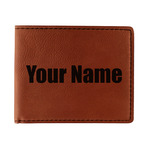 Block Name Leatherette Bifold Wallet - Double Sided (Personalized)