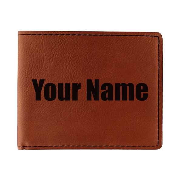 Custom Block Name Leatherette Bifold Wallet - Double Sided (Personalized)