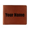 Block Name Leather Bifold Wallet - Single