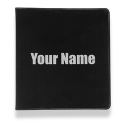 Block Name Leather Binder - 1" - Black (Personalized)