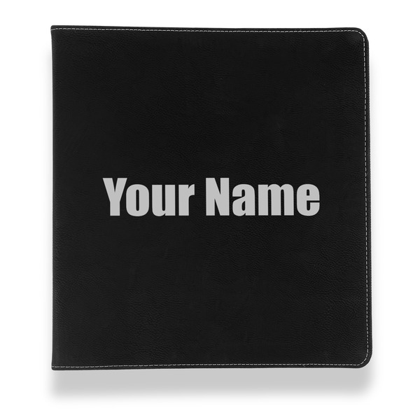 Block Name Leather Binder - 1" - Black - Front View