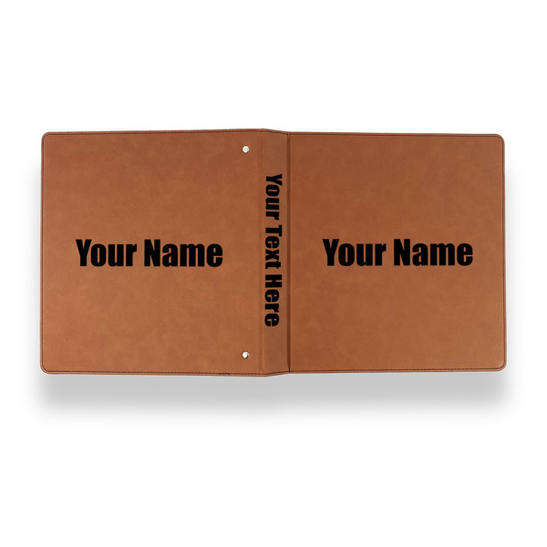 Block Name Leather Binder - 1" - Rawhide - Back Spine Front View