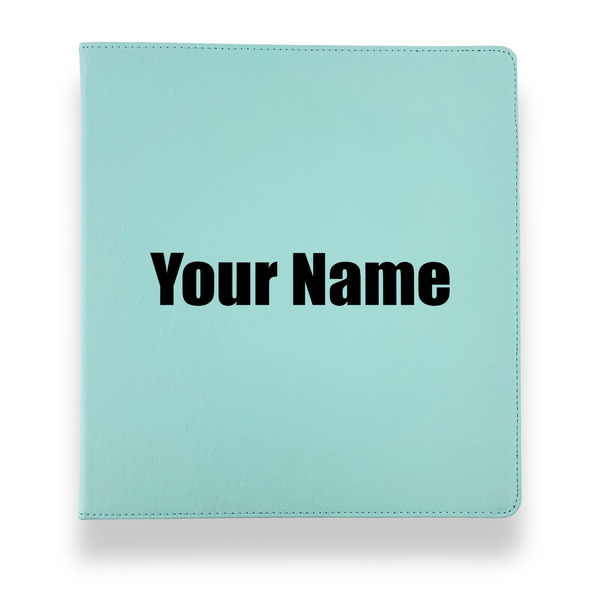 Custom Block Name Leather Binder - 1" - Teal (Personalized)