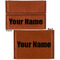Block Name Leather Business Card Holder - Front Back