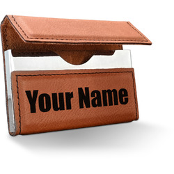 Block Name Leatherette Business Card Case (Personalized)