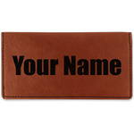 Block Name Leatherette Checkbook Holder - Single Sided (Personalized)