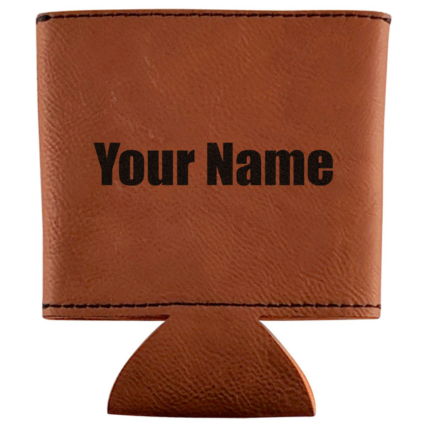 Custom Block Name Leatherette Can Sleeve (Personalized)