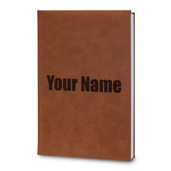 Custom Block Name Leatherette Journal - Large - Double Sided (Personalized)