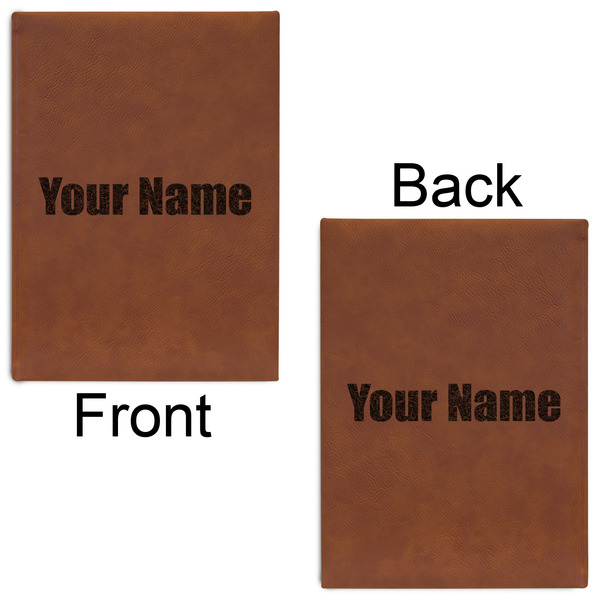 Block Name Leatherette Journals - Large - Double Sided - Front & Back View