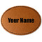 Block Name Faux Leather Iron On Patch - Oval (Personalized)