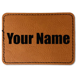 Block Name Faux Leather Iron On Patch - Rectangle (Personalized)