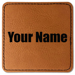 Block Name Faux Leather Iron On Patch - Square (Personalized)