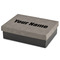 Block Name Medium Gift Box with Engraved Leather Lid - Front/main
