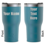 Block Name RTIC Tumbler - Dark Teal - Laser Engraved - Double-Sided (Personalized)