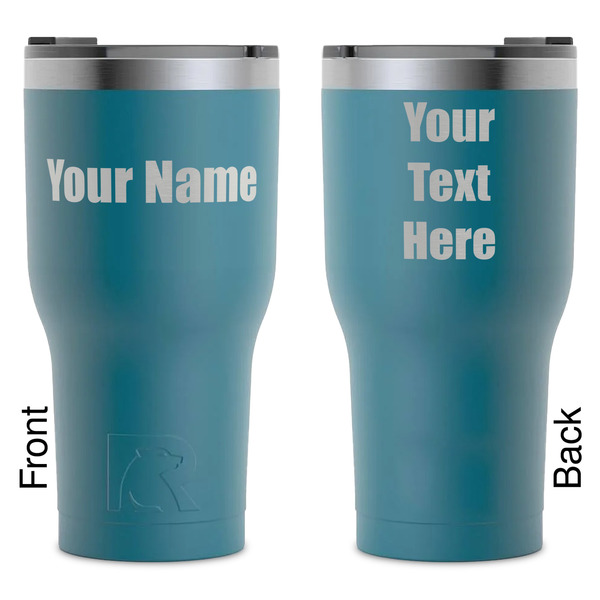 Custom Block Name RTIC Tumbler - Dark Teal - Laser Engraved - Double-Sided (Personalized)