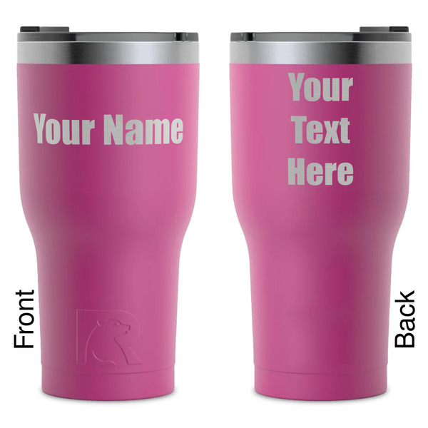 Custom Block Name RTIC Tumbler - Magenta - Laser Engraved - Double-Sided (Personalized)