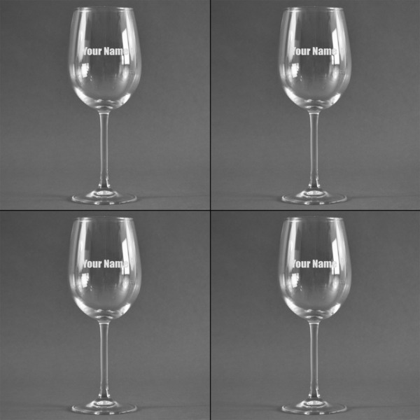Block Name Set of Four Personalized Wineglasses (Approval)