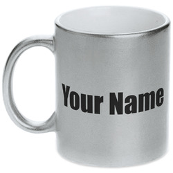 Block Name Metallic Silver Mug (Personalized)