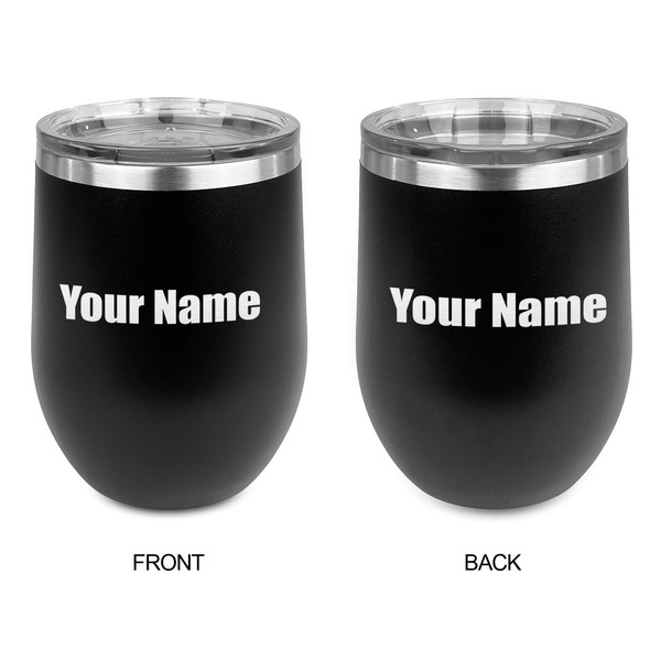Block Name Stainless Wine Tumblers - Black - Double Sided - Approval