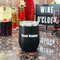 Block Name Stainless Wine Tumblers - Black - Double Sided - In Context