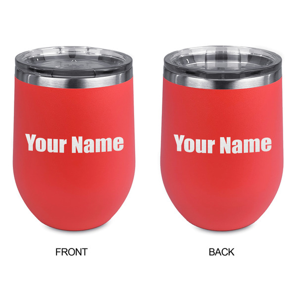 Block Name Stainless Wine Tumblers - Coral - Double Sided - Approval