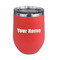 Block Name Stainless Wine Tumblers - Coral - Double Sided - Front