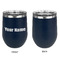 Block Name Stainless Wine Tumblers - Navy - Single Sided - Approval