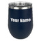 Block Name Stainless Wine Tumblers - Navy - Single Sided - Front