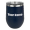 Block Name Stemless Stainless Steel Wine Tumbler - Navy - Single Sided (Personalized)