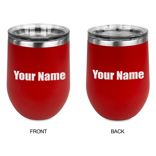 Block Name Stainless Wine Tumblers - Red - Double Sided - Approval