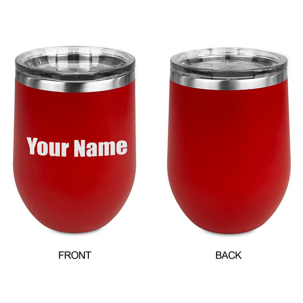 Block Name Stainless Wine Tumblers - Red - Single Sided - Approval