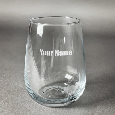 Block Name Stemless Wine Glass (Single) (Personalized)