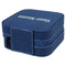 Block Name Travel Jewelry Boxes - Leather - Navy Blue - View from Rear