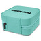 Block Name Travel Jewelry Boxes - Leather - Teal - View from Rear