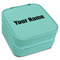 Block Name Travel Jewelry Boxes - Leatherette - Teal - Angled View