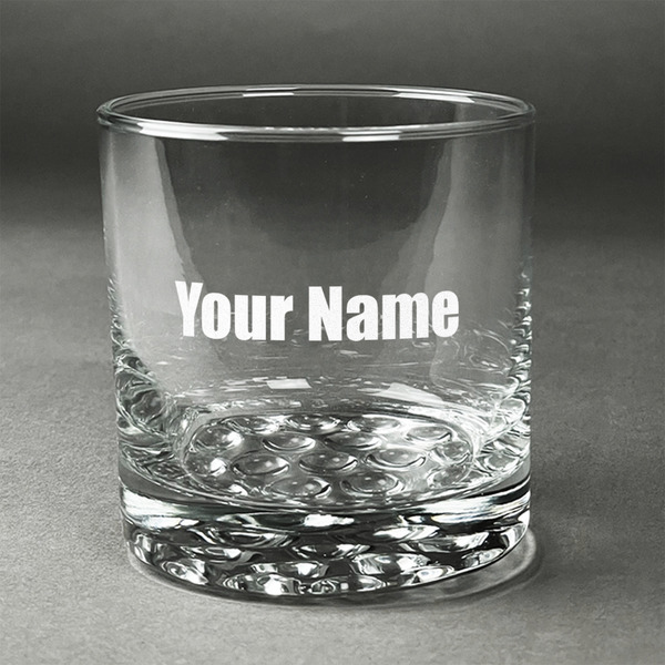 Custom Block Name Whiskey Glass (Single) (Personalized)