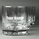 Block Name Whiskey Glasses (Set of 4) (Personalized)