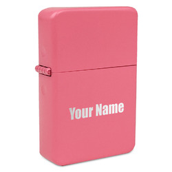 Block Name Windproof Lighter - Pink - Double Sided (Personalized)