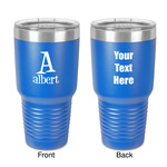 Name & Initial 30 oz Stainless Steel Tumbler - Royal Blue - Double-Sided (Personalized)