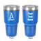 Name & Initial 30 oz Stainless Steel Ringneck Tumbler - Blue - Double Sided - Front & Back